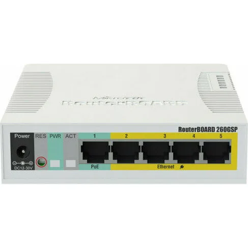 Коммутатор MikroTik RB260GSP (CSS106-1G-4P-1S) Коммутатор MikroTik RB260GSP (CSS106-1G-4P-1S)