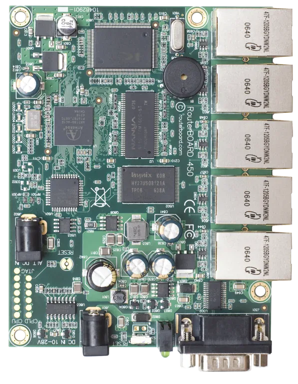 Маршрутизаторная плата Mikrotik RB450 5xFast Ethernet, AR7161, 64 MB RAM Маршрутизаторная плата Mikrotik RB450 5xFast Ethernet, AR7161, 64 MB RAM