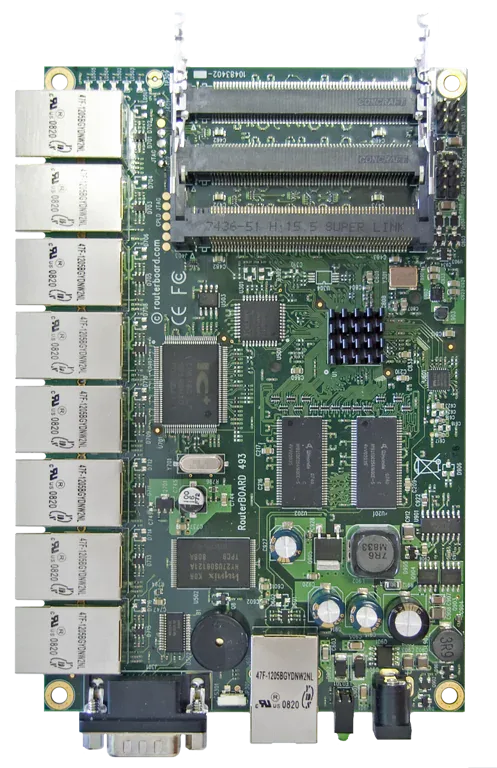 Маршрутизаторная плата Mikrotik RB493AH 9xFast Ethernet, AR7161, 128 MB RAM Маршрутизаторная плата Mikrotik RB493AH 9xFast Ethernet, AR7161, 128 MB RAM