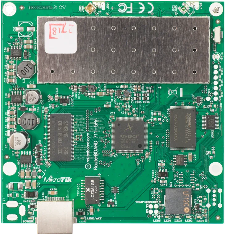 Маршрутизаторная плата Mikrotik RB711-5Hn 1xFast Ethernet, Wi-Fi, AR7241 Маршрутизаторная плата Mikrotik RB711-5Hn 1xFast Ethernet, Wi-Fi, AR7241